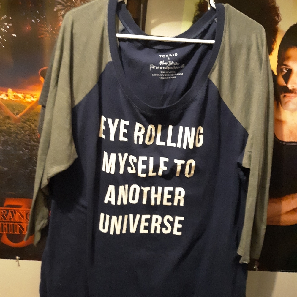 Torrid 3/4 sleeve navy tee